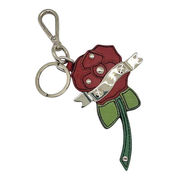 Prada Saffiano Rose Bag/Key Charm - Picture 1 of 8
